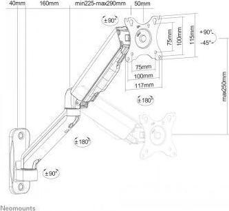 Actual product image Neomounts WL70-450BL11 (Wall, 32", 9 kg)