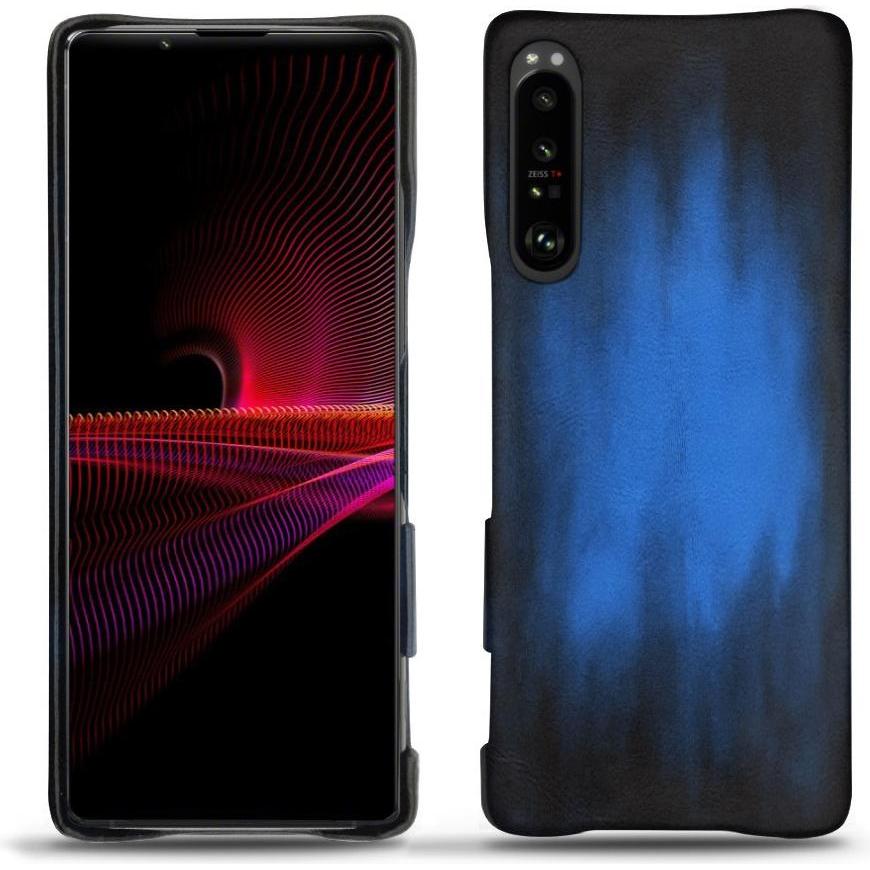 Noreve Lederschutzhülle (Sony Xperia 1 III), Smartphone Hülle, Blau