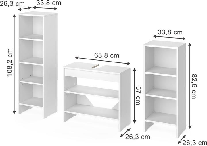 Produktbild Vicco Badmöbel-Set Karli, Weiss, 3 Teile