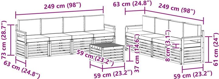 Produktbild vidaXL Outdoor-Sofa
