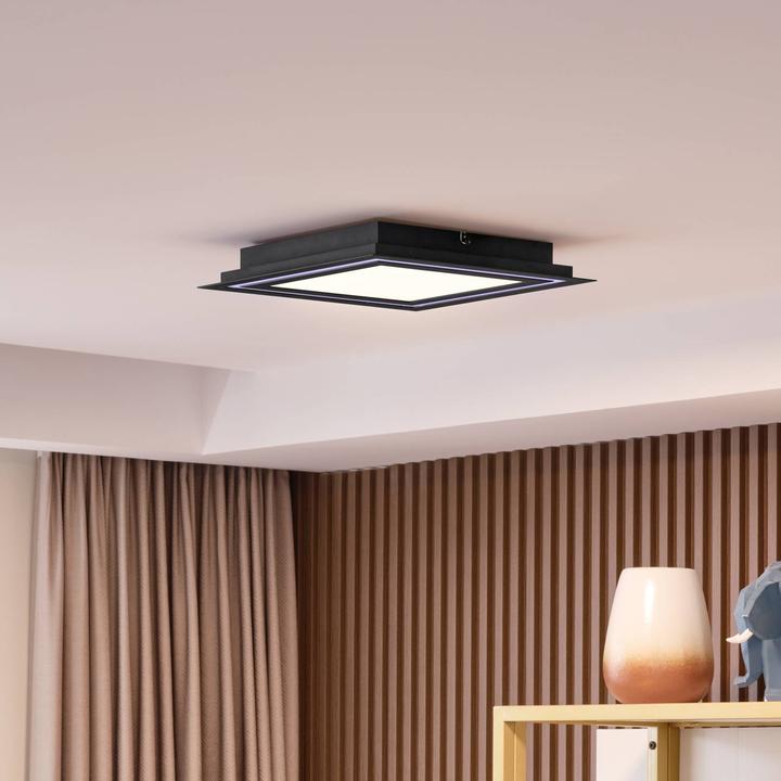 Image du produit Lucande Plafonnier LED Leicy RGBW noir 34cm (890 lm)
