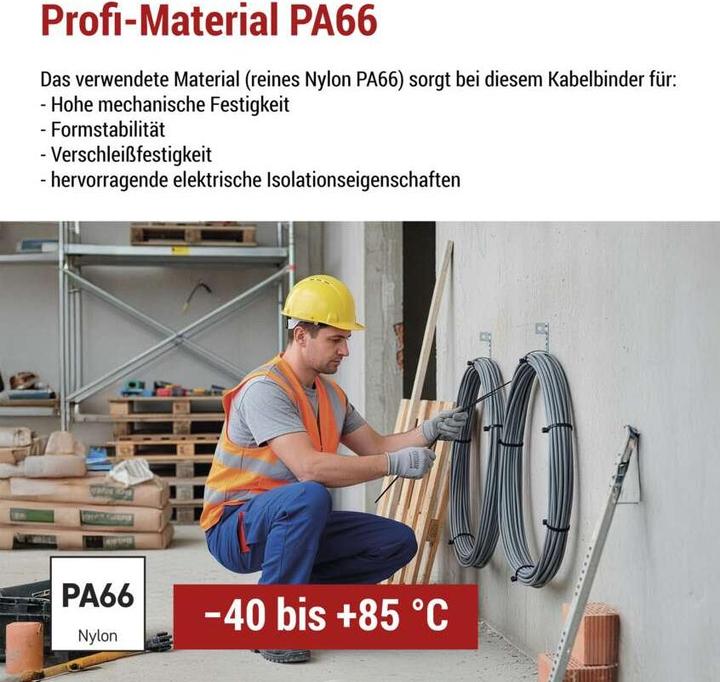 Produktbild Emos Kabelbinder 300×4,8, schwarz, 100 Stk (300 mm, 100 Stk.)