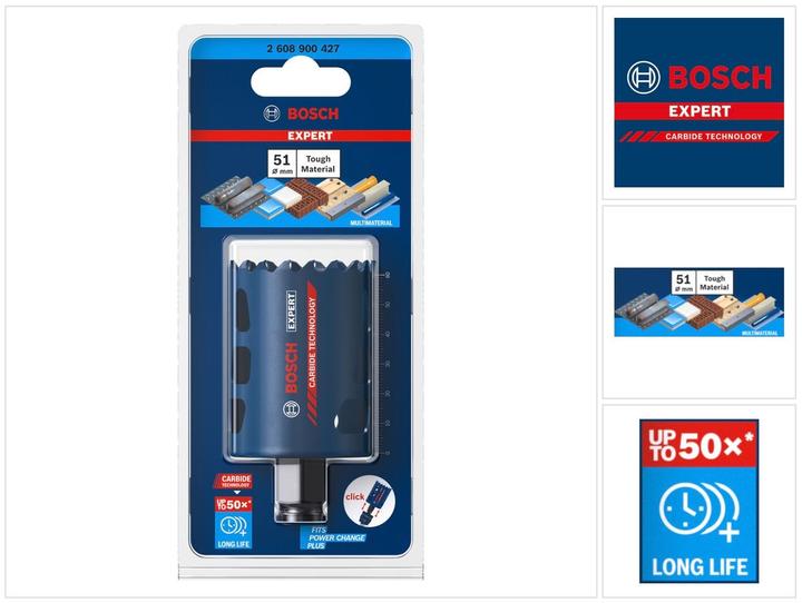 Actual product image Bosch Professional Zubehör EXPERT Tough Material hole saw, 51 x 60 mm (5.1 centimetres)