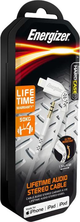 Immagine prodotto Energizer Lifetime Audio Cavo AUX Lightning (1,5 m) bianco (1 pz.)