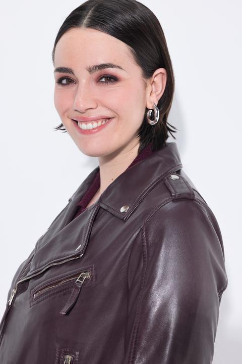 Actual product image Ulla Popken Biker Style Leather Jacket (46)