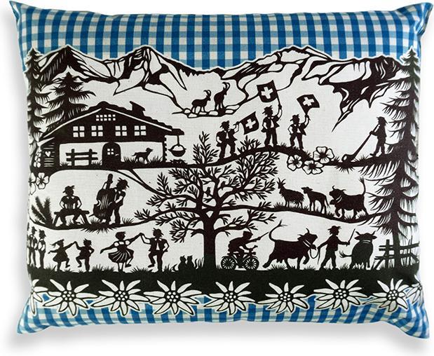 Kissen Bergkräuter 26 cm x 21 cm, Blau