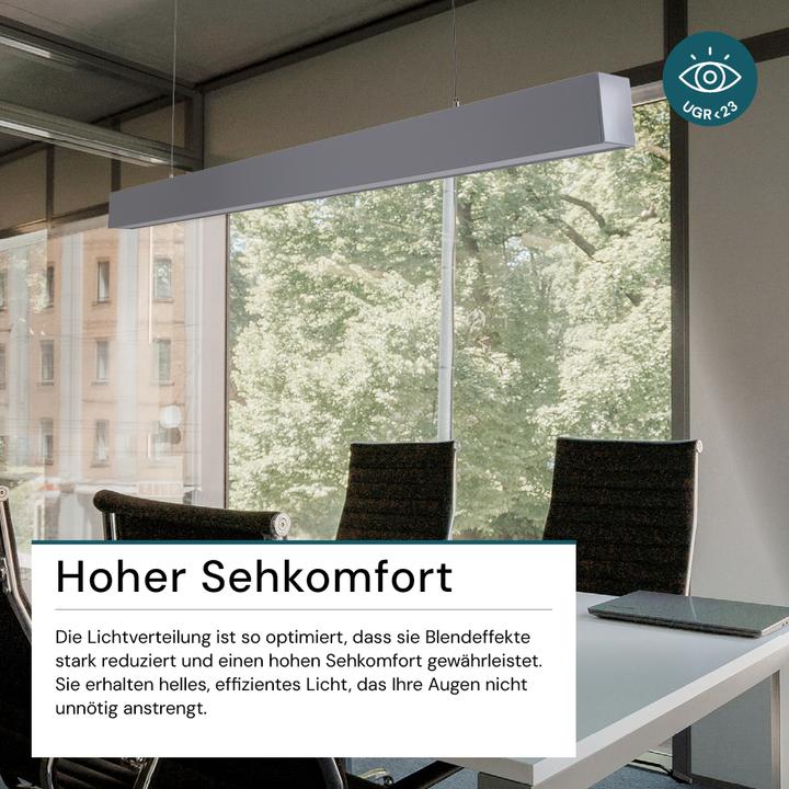 Produktbild Luxula LED Tresenleuchte, 120 cm, grau (4000 lm)