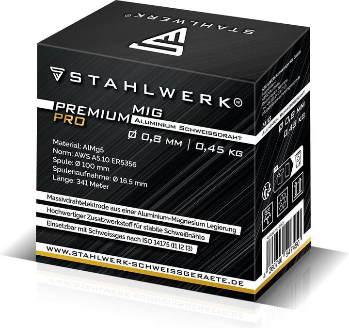 Actual product image Stahlwerk Welding wire MIG MAG aluminum ER5356 AlMg5 0.8 mm 0.45 kg wire reel