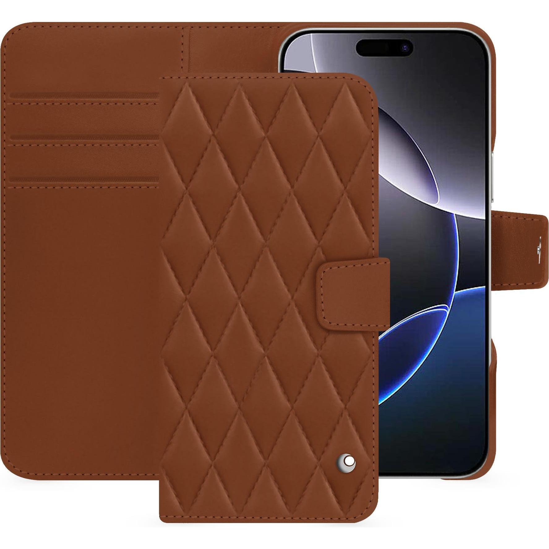 Noreve Lederschutzhülle Apple iPhone 16 Pro Max (Apple iPhone 16 Pro Max), Smartphone Hülle, Braun
