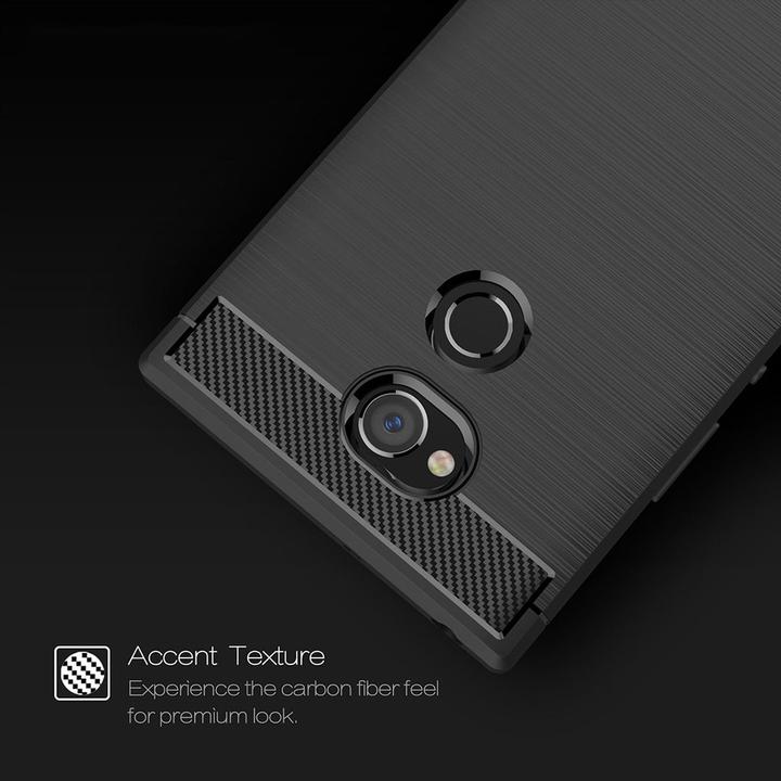 Produktbild König Design Hülle Handy Schutz für Sony Xperia XA2 Ultra Case Cover Bumper Carbon Optik Blau (Sony Xperia XA2 Ultra)