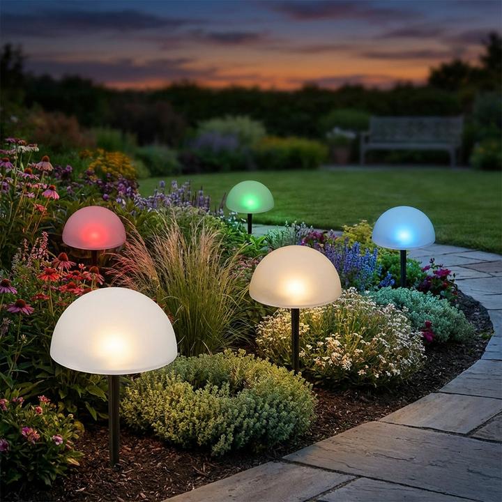 Produktbild ProGarden Stilvolle Solar-Leuchten im 10er-Set mit Farbwechsel und warmweissem LED-Licht - LED Solarlampen