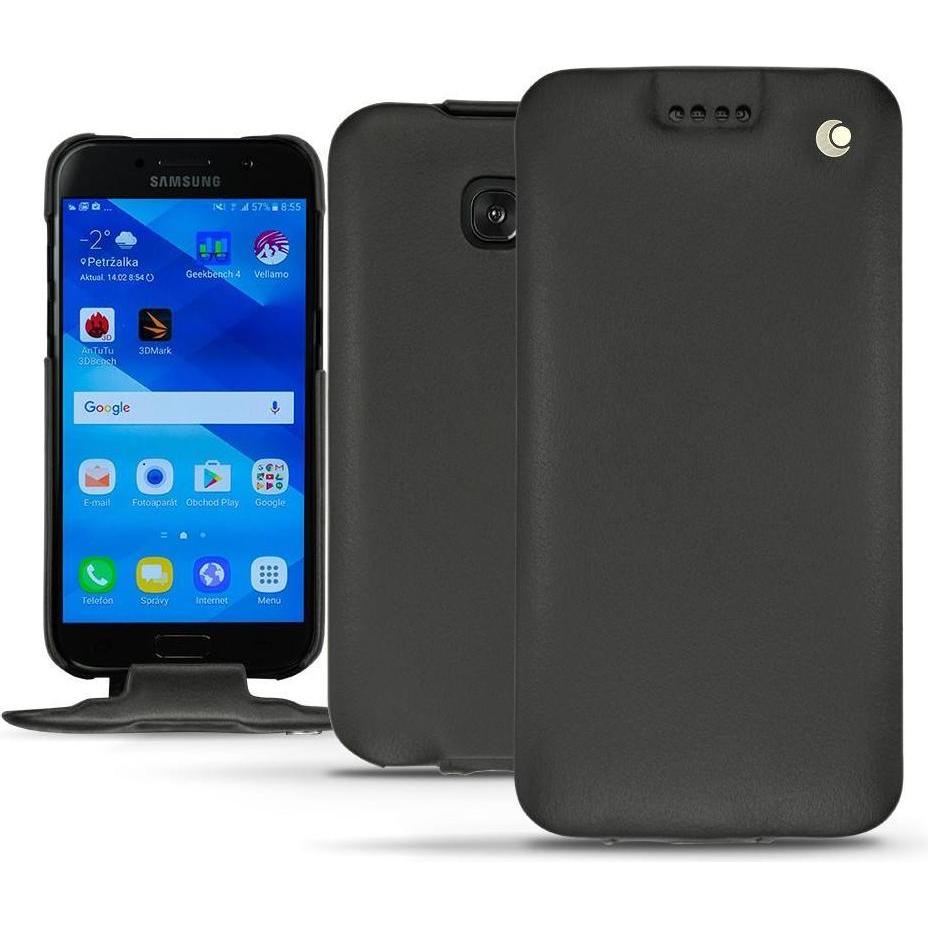 Noreve Lederschutzhülle vertikal (Samsung Galaxy A3 (2017)), Smartphone Hülle, Schwarz