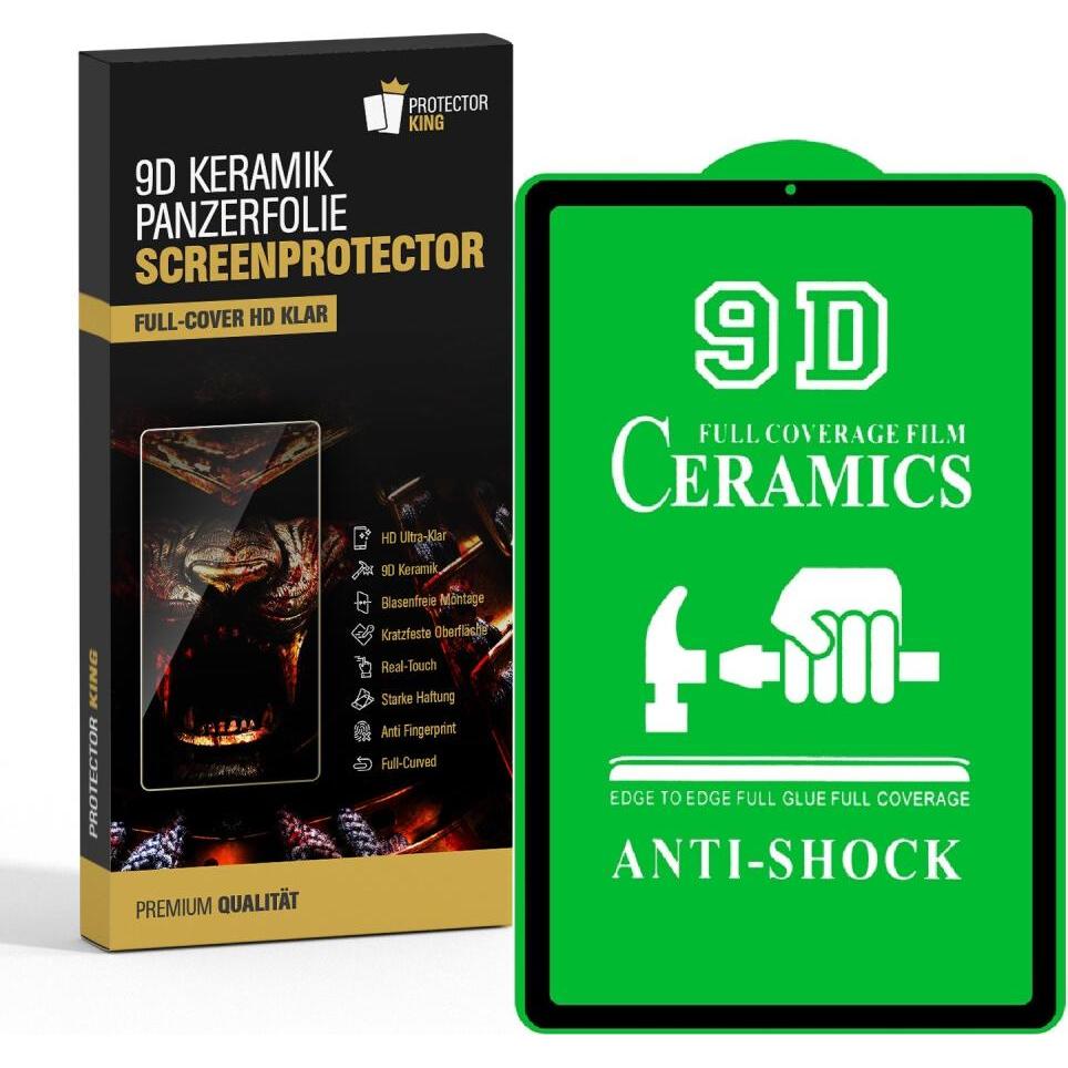 Protectorking 6x Ceramic-Glass Full Cover HD Klar (6 Stück, Galaxy Tab S6 Lite), Tablet Schutzfolie