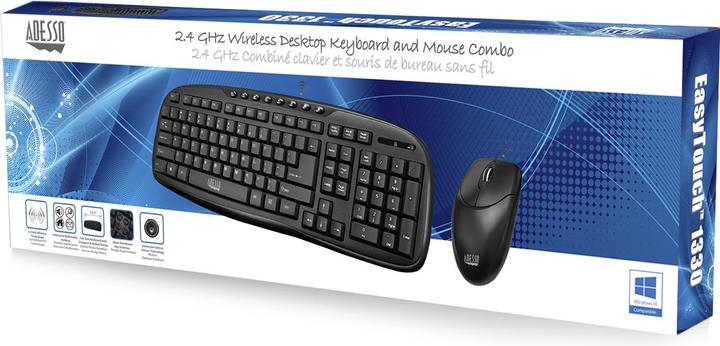 Actual product image Adesso WKB-1330CB Keyboard RF Wireless QWERTY US English (Eng. Int., Wireless)
