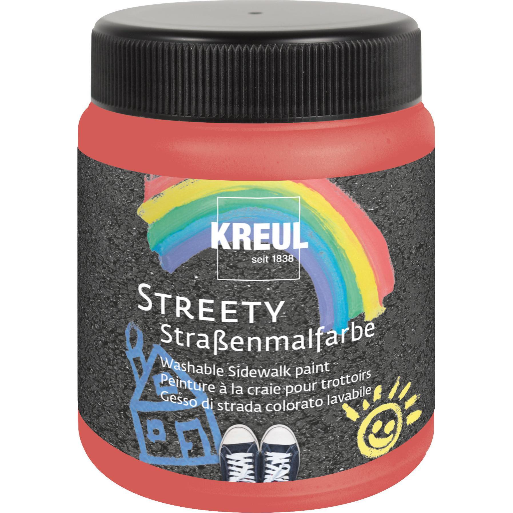 Kreul, Künstlerfarbe + Bastelfarbe, Streety Strassenmalfarbe (Ringelsockenrot, 200 ml)