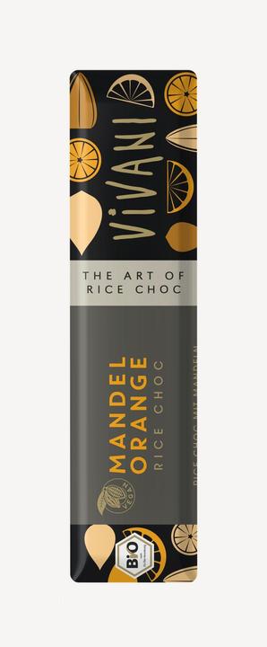 Actual product image Vivani Almond Orange Rice Choc Bar Organic (35 g)
