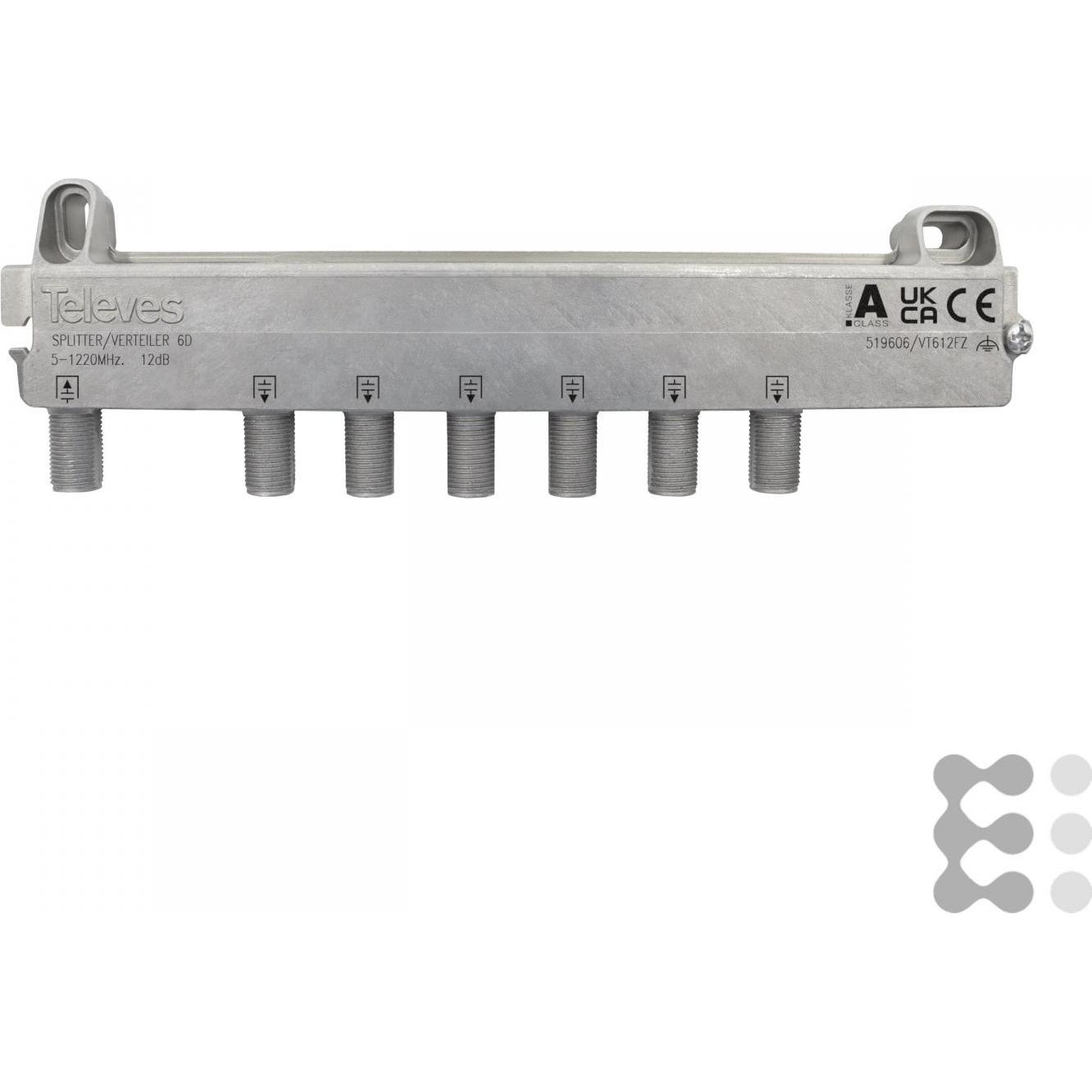 Televes VT612FZ 6-fach Verteiler 5-1218MHz VD 12dB (12 dB, Verteiler und Abzweiger), Antennenkabel