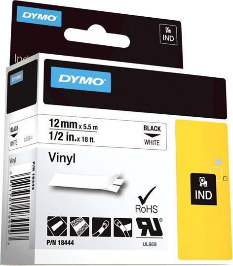 Produktbild Dymo 18444 Vinylband (1.20 cm, Schwarz)