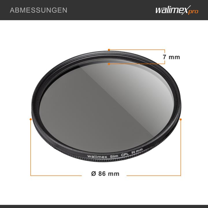 Produktbild Walimex Slim Polfilter Zirkular 86 mm (86 mm, Polarisationsfilter, 86 mm)