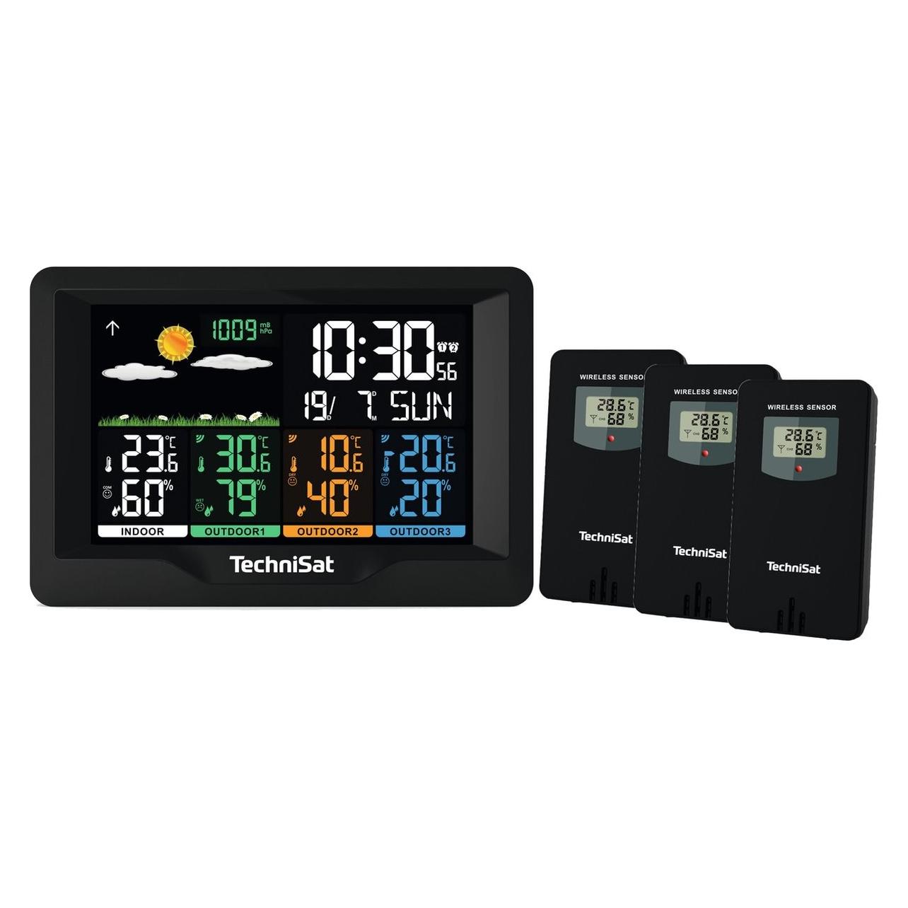 TechniSat Pogody Imeteo X4 Basisstation, Weerstation, Zwart