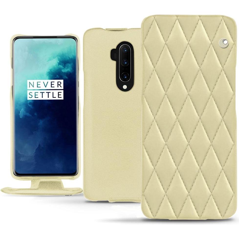 Noreve Lederschutzhülle vertikal (OnePlus 7T Pro), Smartphone Hülle, Beige