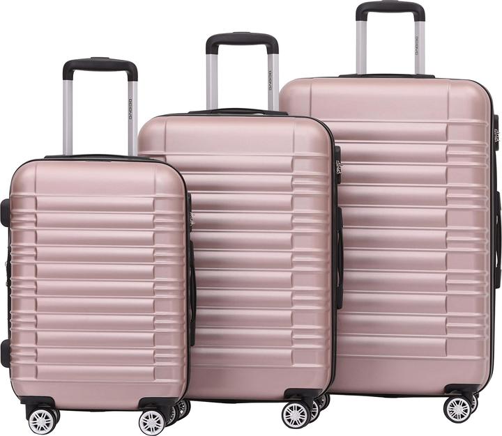 Beibye Reisekoffer Rosa Goldfarben Set (115 l)