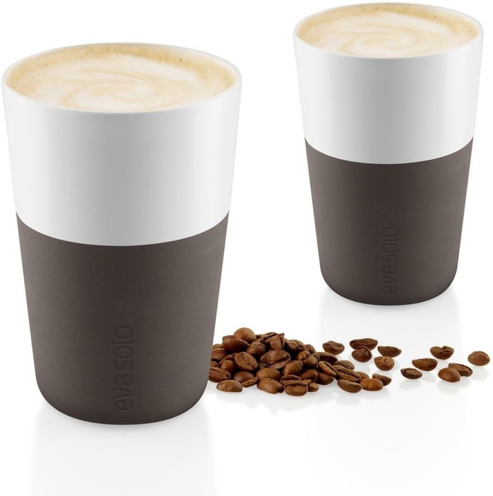 Actual product image Eva Solo Latte Macchiato Mug 360 ml, 2 pieces, Brown/White (360 ml, 2 x)