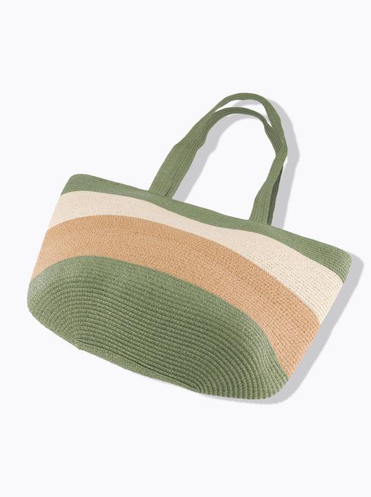 Immagine prodotto Ulla Popken Borsa in paglia con righe e zip