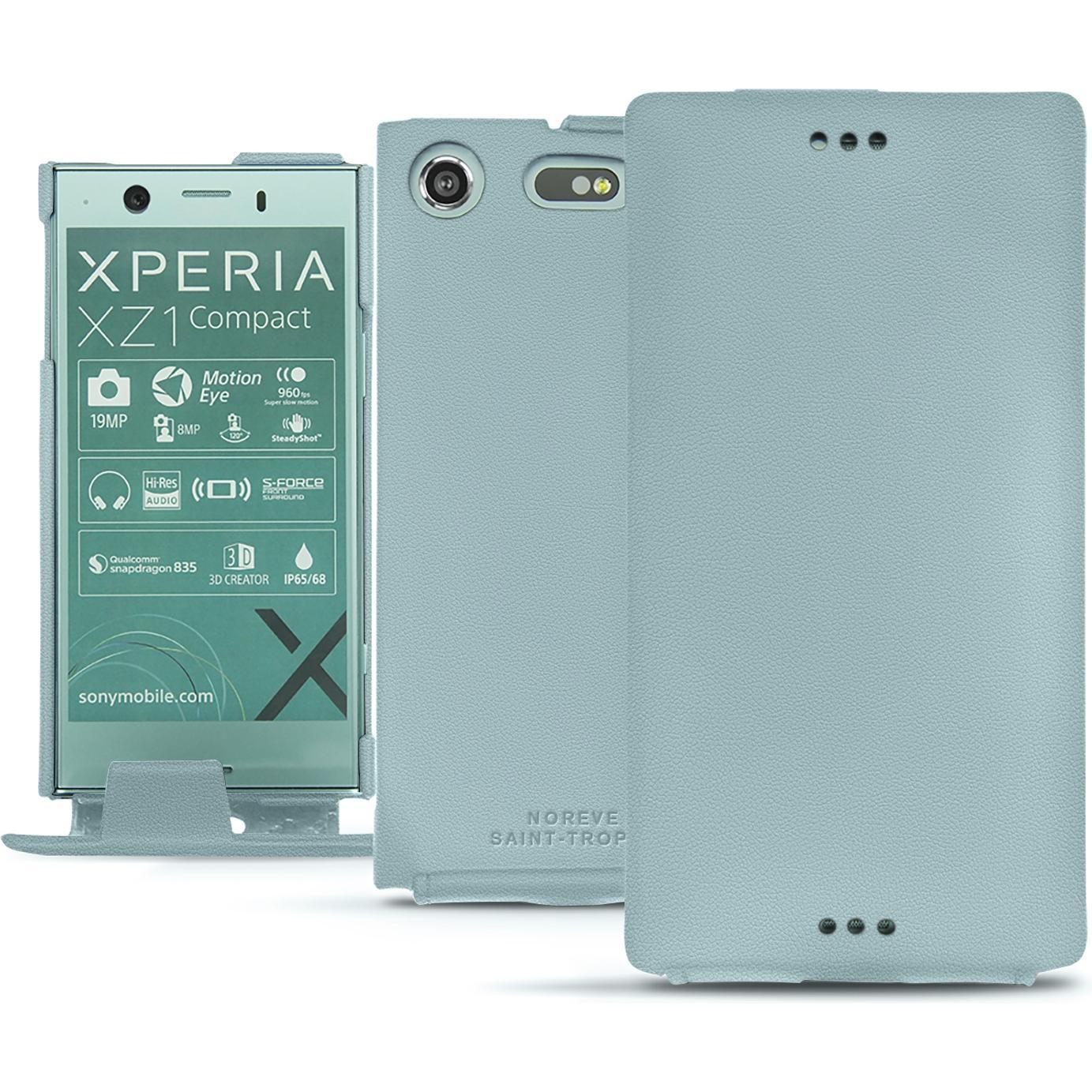 Thumbnail - Noreve Lederschutzhülle vertikal (Sony Xperia XZ1 Compact), Smartphone Hülle, Blau