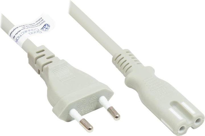Produktbild Good Connections Euro-Netzkabel Euro-Stecker Typ C (gerade) an C7/Euro 8 Buchse (gerade), grau, 0,75 mm², 1 m, ® (1 m)