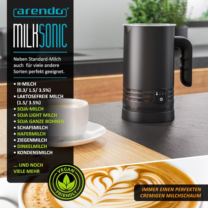 Produktbild Arendo 4in1 Milchaufschäumer mit 4 Programmen (460 ml)