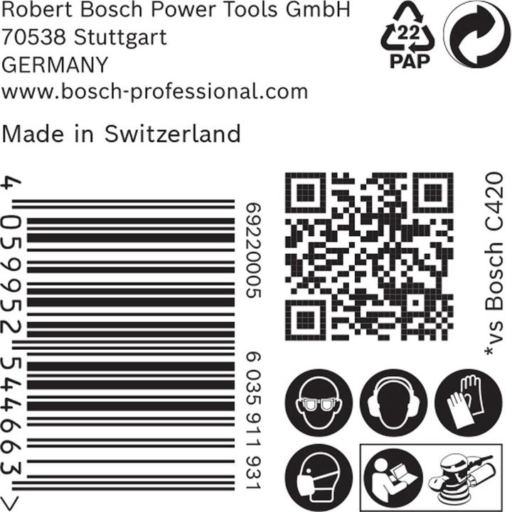 Produktbild Bosch Professional Zubehör EXPERT C470 Schleifpapier Mehrloch für Exzenterschleifer, 125 mm, G 120, 50-tlg. (120)