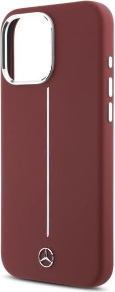 Image du produit Mercedes MEHMP16X23SUMSR iPhone 16 Pro Max 6.9" czerwony/red hardcase Silicone White Stripe MagSa (Apple iPhone 16 Pro Max)