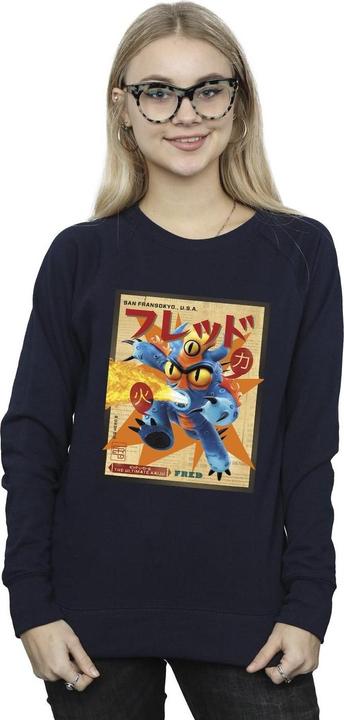 Actual product image Disney Womens/Ladies Big Hero 6 Baymax Fred Newspaper Sweatshirt (XXL)
