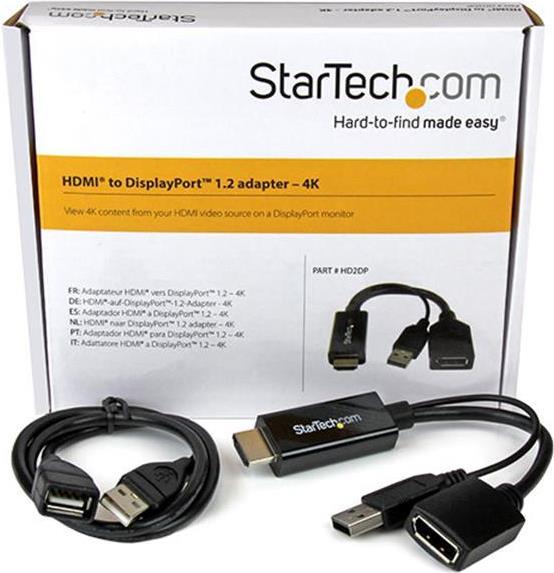 Produktbild StarTech HDMI TO DP 1.2 ADAPTER - 4K (HDMI, 25.50 cm)