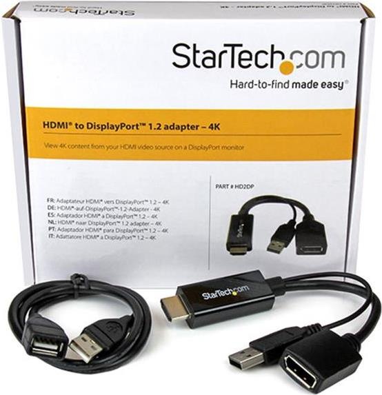 Immagine prodotto StarTech ADATTATORE DA HDMI A DP 1.2 - 4K (HDMI, 25.50 cm)