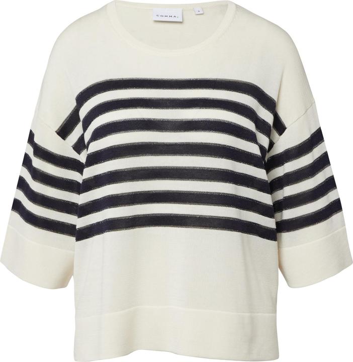 Actual product image Comma Strickpullover Gestreifter Feinstrickpullover mit dezentem Glitzergarn (L)