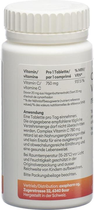 Nährwerte und Zutaten Complex Vitamin C (90 Stück, Kapseln, 158 g)