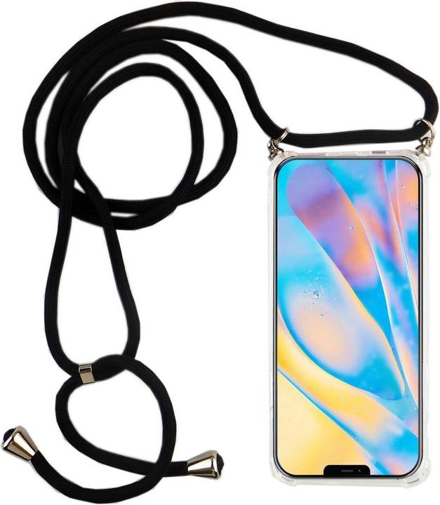 Produktbild König Design Apple iPhone 12 / 12 Pro Handykette Hülle mit Band zum umhängen Kordel Schwarz