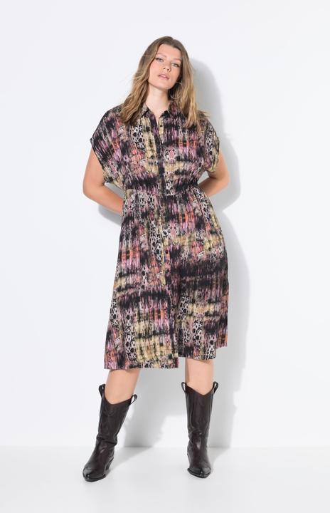 Image du produit Studio Untold Robe midi, coupe évasée. Taille élastique. Motif léopard (46, 48)