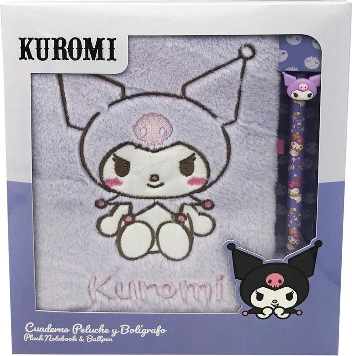 Image du produit CyP Brands Hello Kitty Kuromi Cuddly notebook + pen (À rayures, Couverture souple)