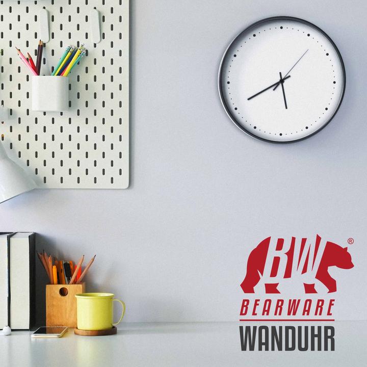 Actual product image Bearware Radio-controlled wall clock, round 24.8 cm diameter, analogue display, DCF signal, battery (24.80 cm)