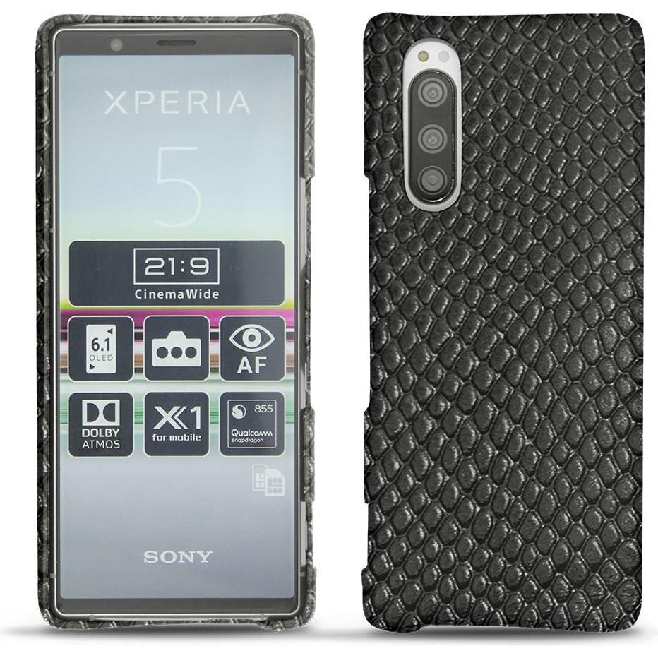 Noreve Lederschutzhülle (Sony Xperia 5), Smartphone Hülle, Schwarz