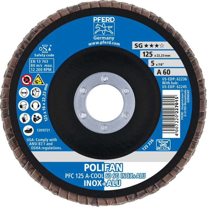 Actual product image Pferd Abrasive flap disc POLIFAN PFC A-COOL SG INOX+ALU (60)