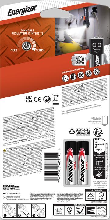 Actual product image Energizer LED Flashlight Hard Pivot (17.50 cm, 300 lm)