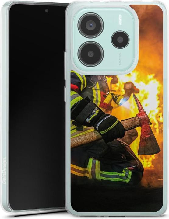 DeinDesign Silikon Hlle fr Xiaomi Redmi Note 14 5G Handyhlle Case  Smartphone Schutzhlle Feuer Feuerwehr