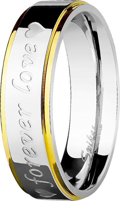 Immagine prodotto Star Piercing Anello argento due strisce oro Forever Love (senza ottone, Organico)