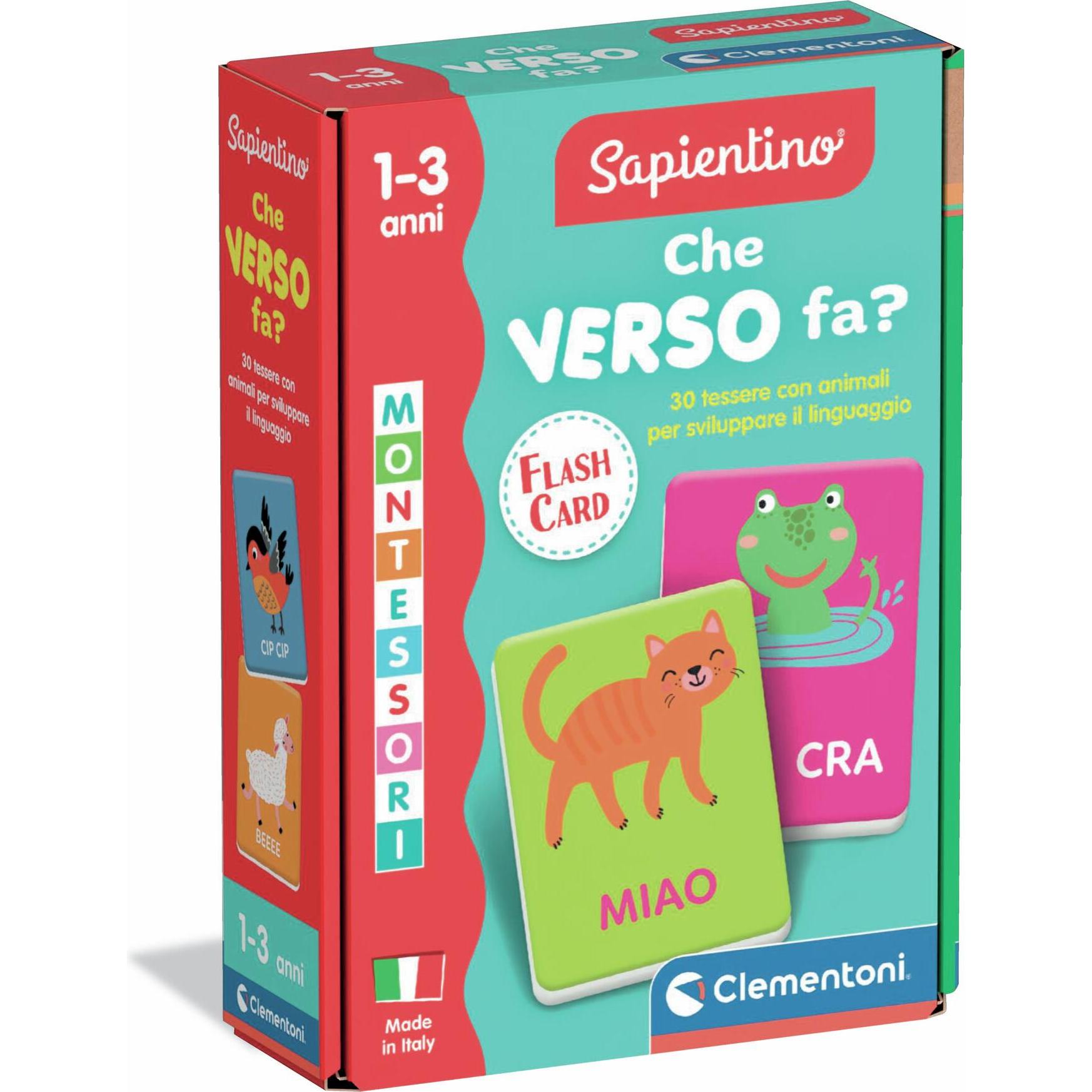 Clementoni Montessori Flashcards Che verso fai? (56795174)