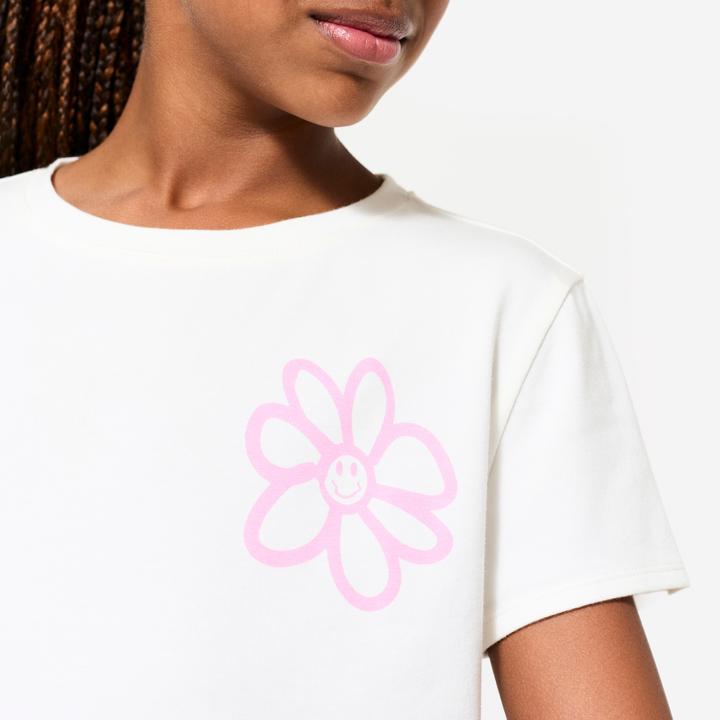 Image du produit Decathlon T-shirt multisport coton fille, imprimé blanc (140)