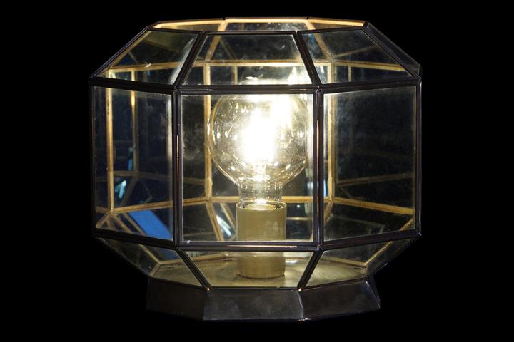 Actual product image DKD Home Decor Desk lamp Crystal Blue Golden 220 V Brass 50 W Modern (29 x 29 x 25 cm)